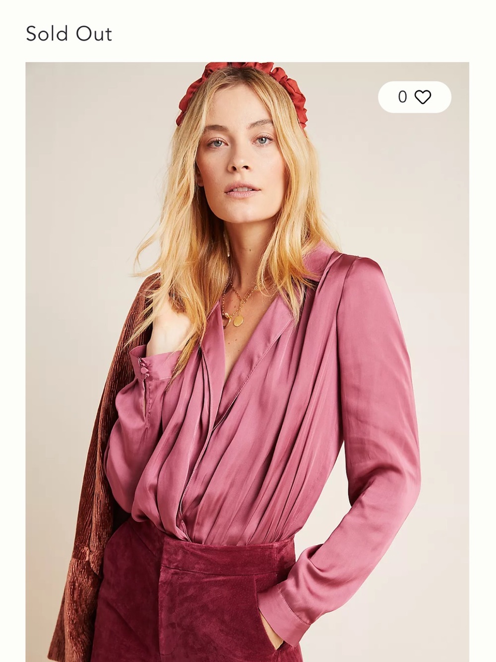 Paige | NWT Anthropologie Sevynne bodysuit long sleeve chic silky blouse medium